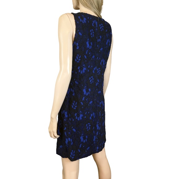 Ralph Lauren Dress Sheath Lace Overlay Royal Blue Cocktail Sleeveless - Picture 12 of 15